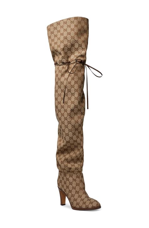 original gg canvas over the knee boot replica|Gucci Over the Knee Boots for Women .